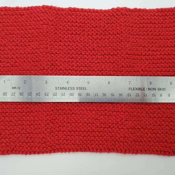 Knit Dish Rags Wash Rags Cotton/Polyester Blend Set of 4 Cranberry 9 x 7 - Picture 4 of 5